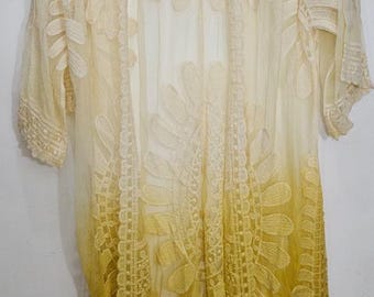 Kimonos largos de encaje con degradado de salvia para mujer, kimono para primavera y verano, cárdigan tipo kimono, chaqueta tipo kimono, conjunto de kimono ligero con mandala de encaje
