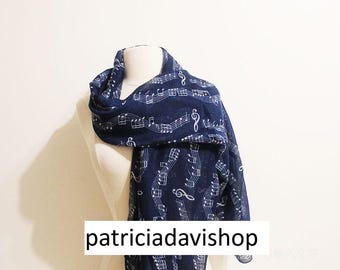 Music Scarf Music Sheet Print Gifts, Music lover gifts, gift for pianist, gift for guitarist, gift for music teacher