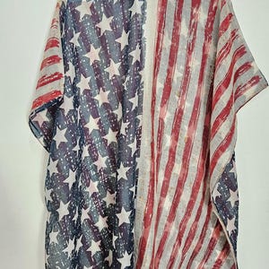 USA American Flag Womens Kimonos, Boho kimono duster, kimonos with side slits