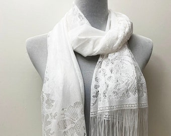 White Lace Scarf