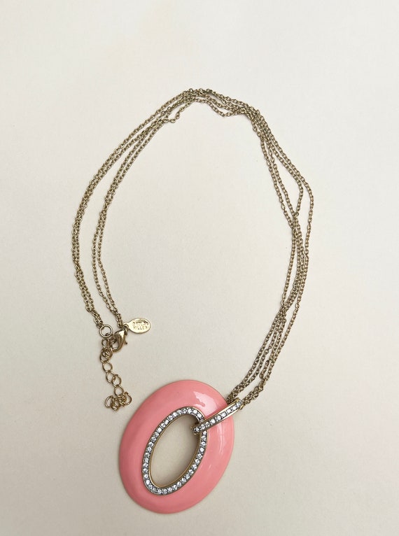 Nolan Miller Pink Gold Pendant Necklace with diamo