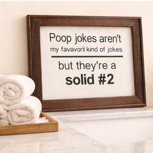 Humorous Bathroom Sign, Guest Bath Decor, Airbnb Powder Room Sign, Poop Joke Wall Art image 7
