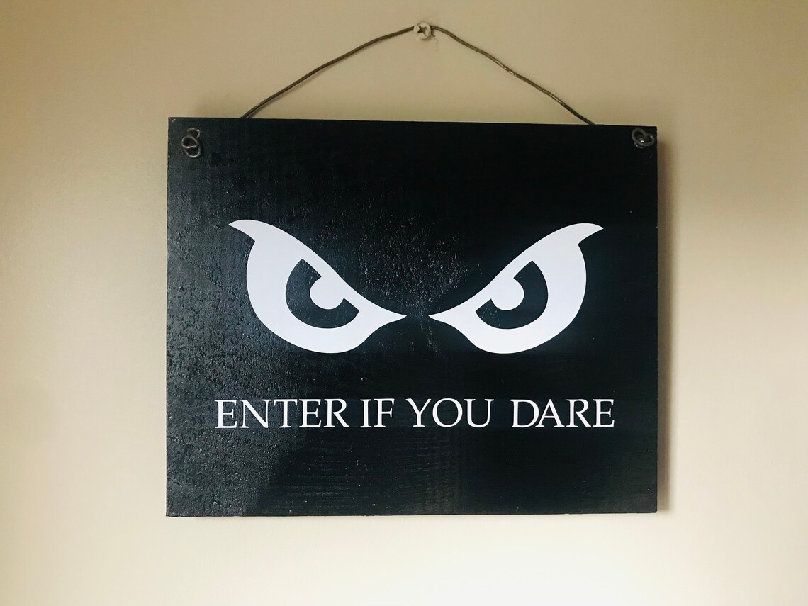 Enter if You Dare Handpainted Halloween Wood Sign Decoration | Etsy