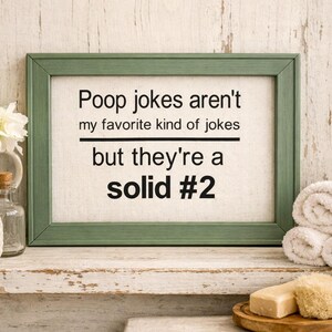 Humorous Bathroom Sign, Guest Bath Decor, Airbnb Powder Room Sign, Poop Joke Wall Art image 6
