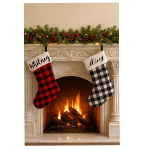 Benutzerdefinierte Weihnachtsstrumpf mit weißer Manschette