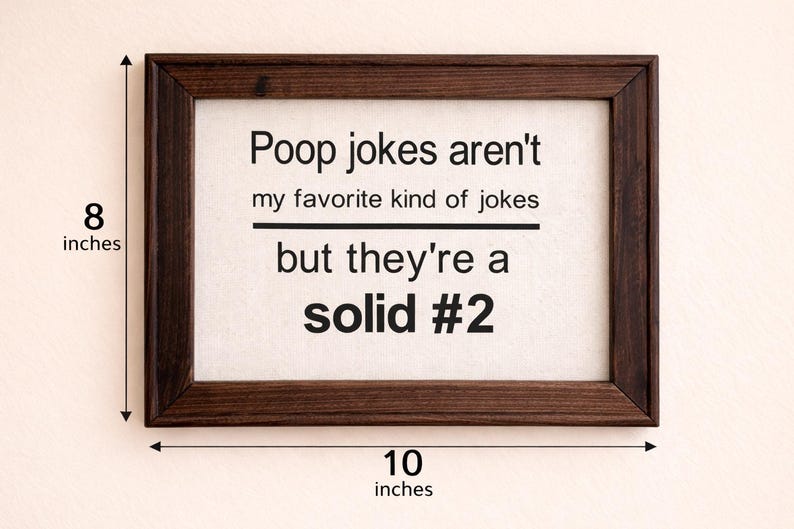 Humorous Bathroom Sign, Guest Bath Decor, Airbnb Powder Room Sign, Poop Joke Wall Art image 3