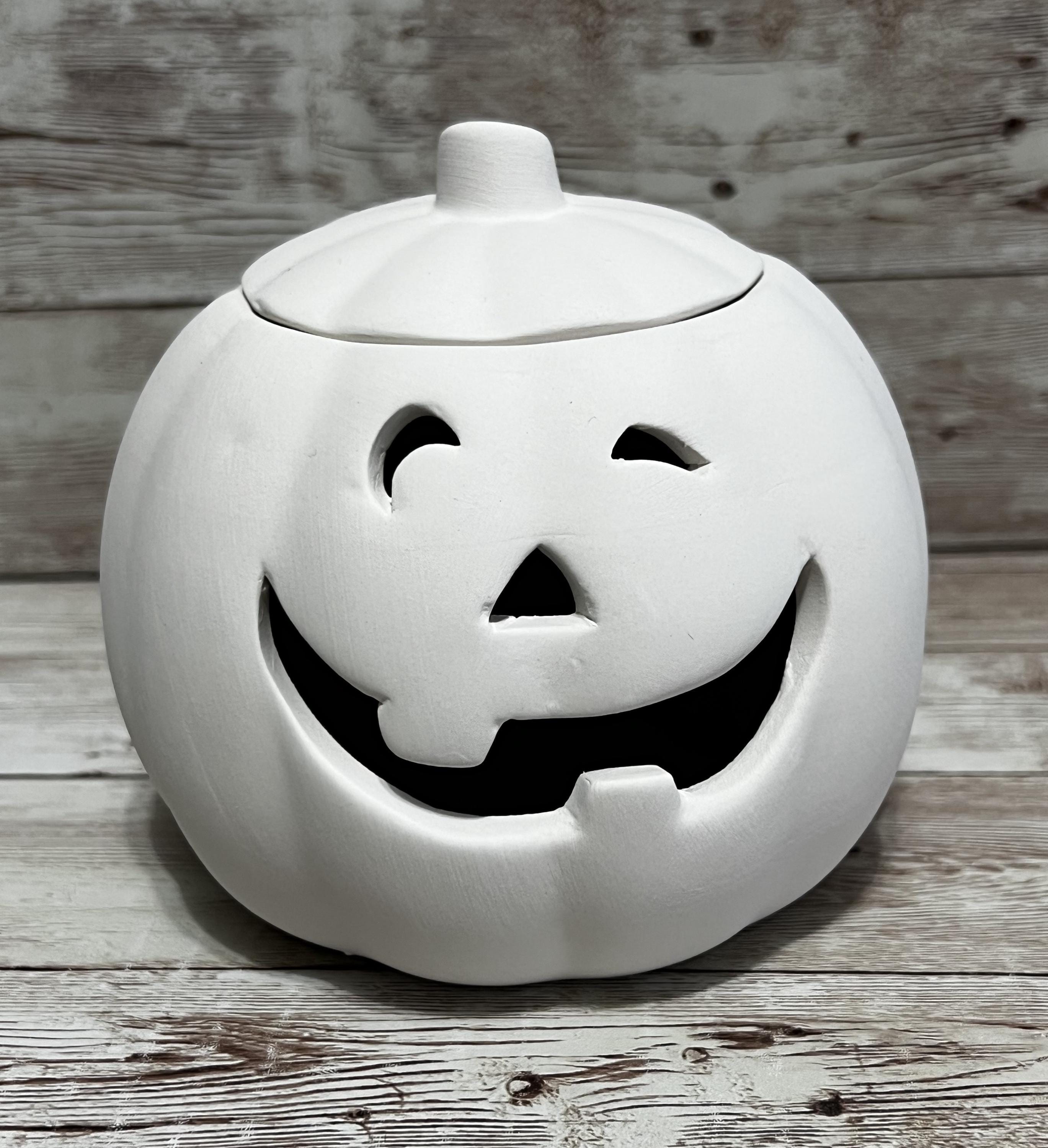 カボチャ型 陶器 ハロウィン ハロウィン🎃 以前の材料 カボチャの陶器🎃 蓋もセットになっていまし