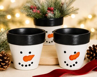 Schneemann-Pflanztopf-Set