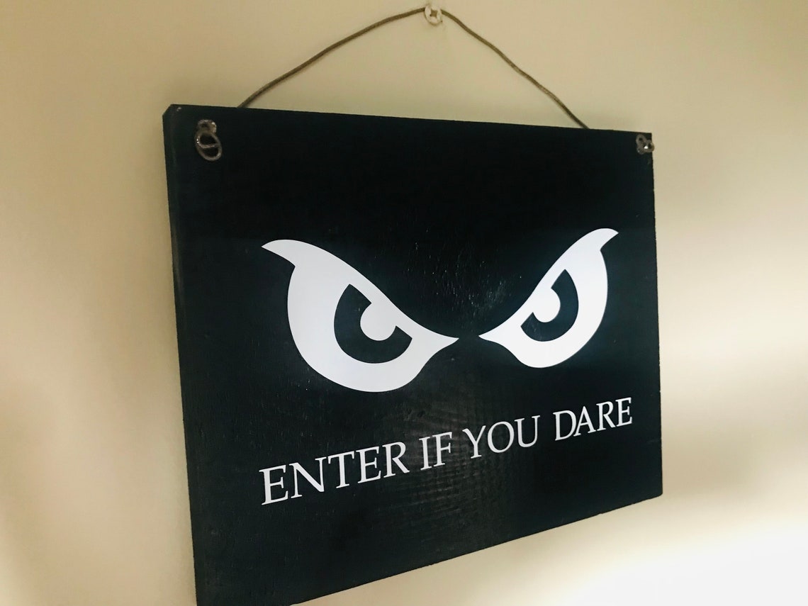 Enter if You Dare Handpainted Halloween Wood Sign Decoration | Etsy