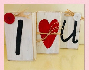 Valentine's Day Wood Decor, I Love You Gifts, Valentine Shelf Accent, Love Gift, Valentine Gift For Her, Cottagecore Decor Room