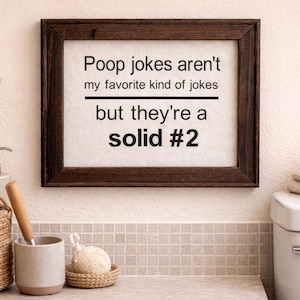 Humorous Bathroom Sign, Guest Bath Decor, Airbnb Powder Room Sign, Poop Joke Wall Art image 1