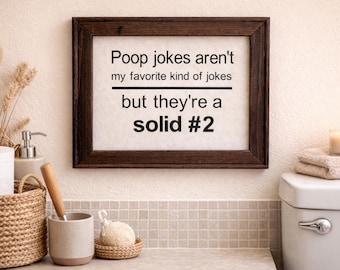 Humorous Bathroom Sign, Guest Bath Decor, Airbnb Powder Room Sign, Poop Joke Wall Art