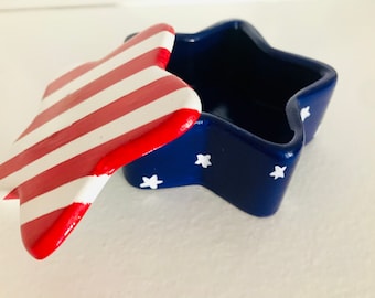 American Flag Trinket Box