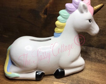 Unicorn Bank, Personalized Unicorn Gift, Unicorn Lover Gift, Birthday Gift For Her, Piggy Bank For Kids, Custom Unicorn