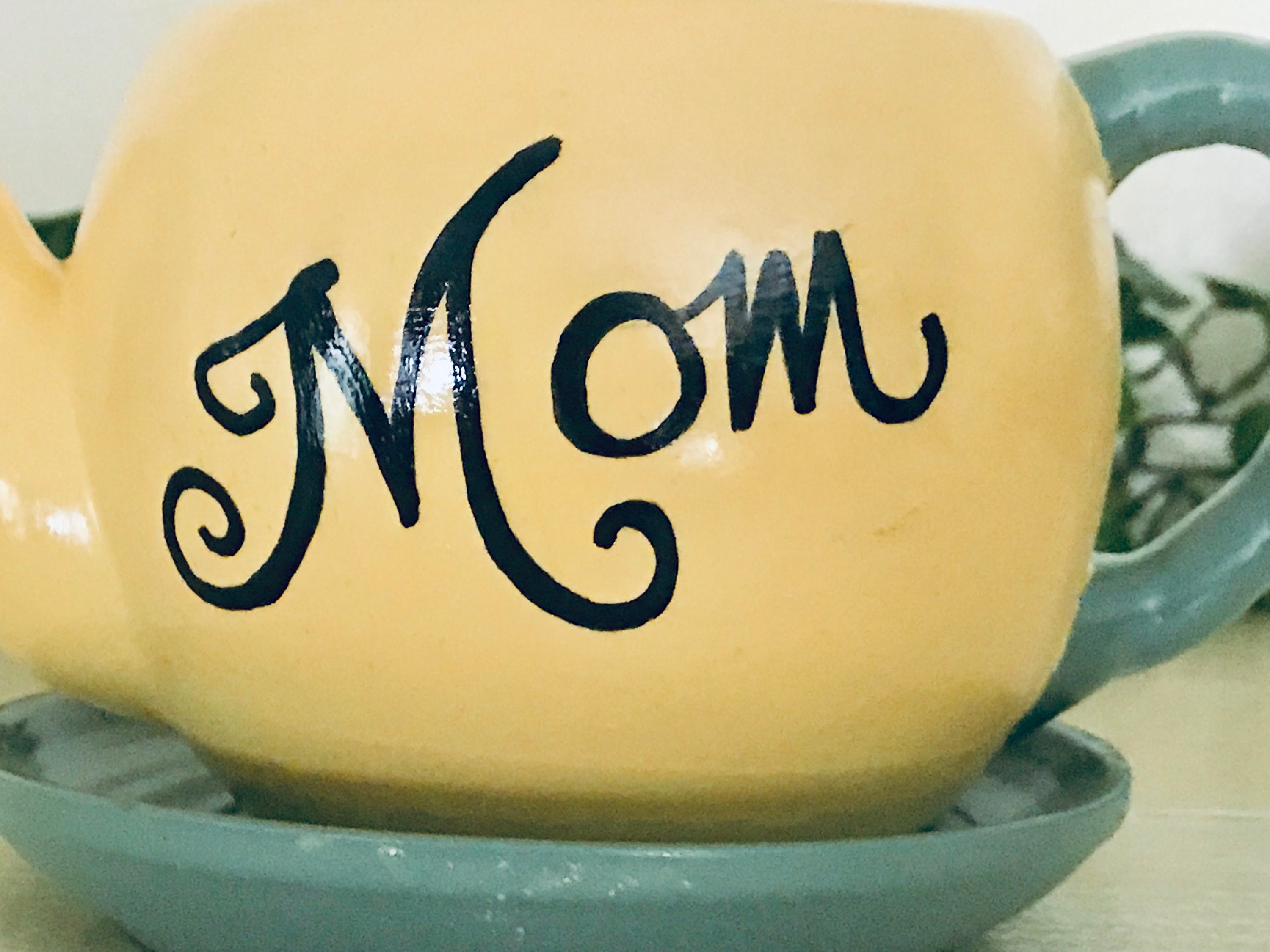 Mom Ceramic Teapot Planter Customized Teapot Planter Gift Etsy