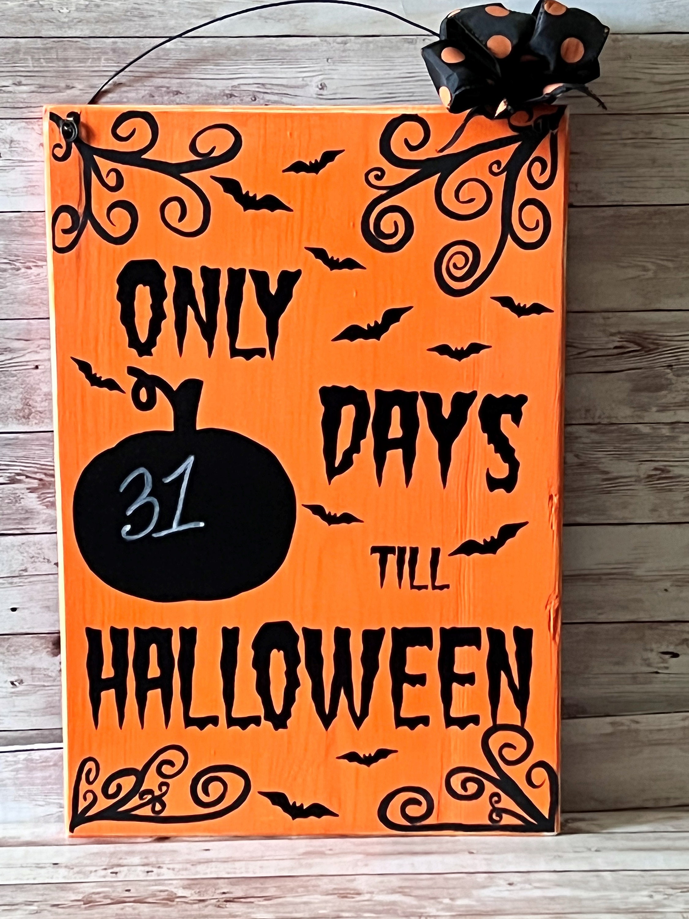 【500円引きクーポン】 Wooden Countdown To Halloween Calendar Pumpkin Christmas