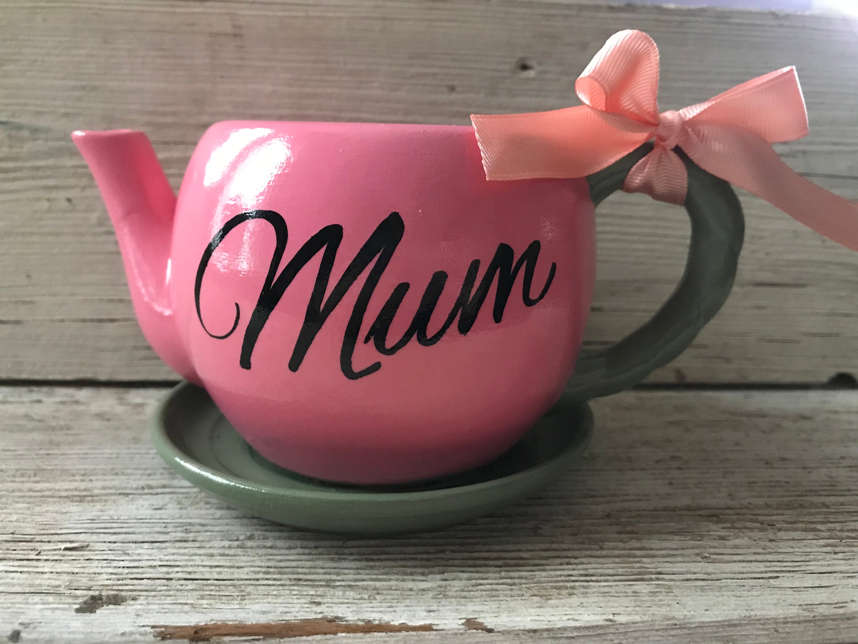 Mom Ceramic Teapot Planter Customized Teapot Planter Gift Etsy