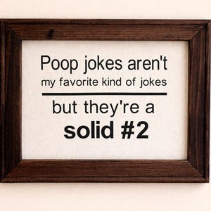 Humorous Bathroom Sign, Guest Bath Decor, Airbnb Powder Room Sign, Poop Joke Wall Art image 2