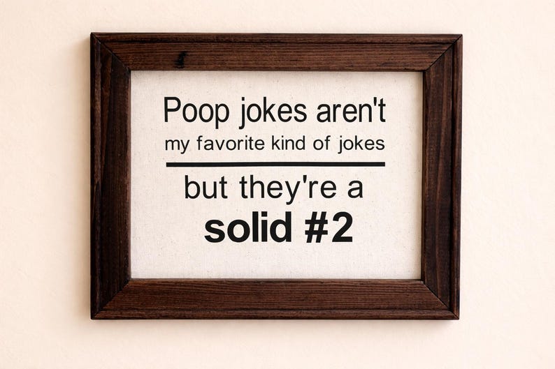 Humorous Bathroom Sign, Guest Bath Decor, Airbnb Powder Room Sign, Poop Joke Wall Art image 2