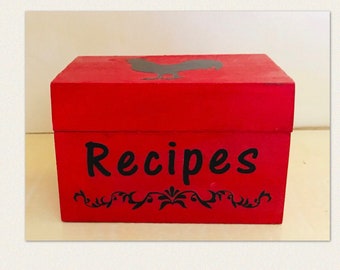 4x6 Recipe box Kelly's recipes Engraved wood box Housewarming gift Bridal shower Wedding Mothers day gift Christmas
