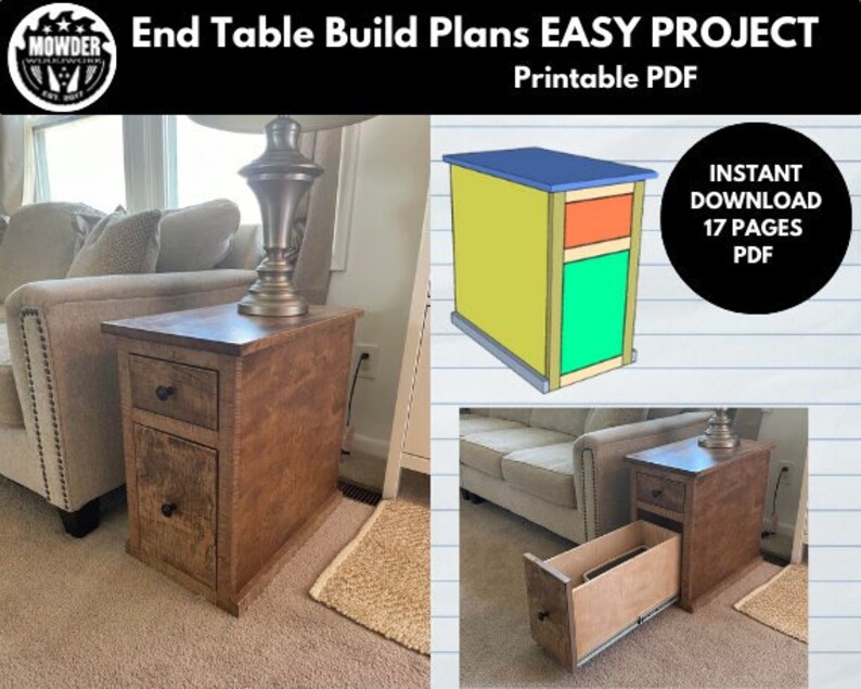 End Table Build Plan Etsy