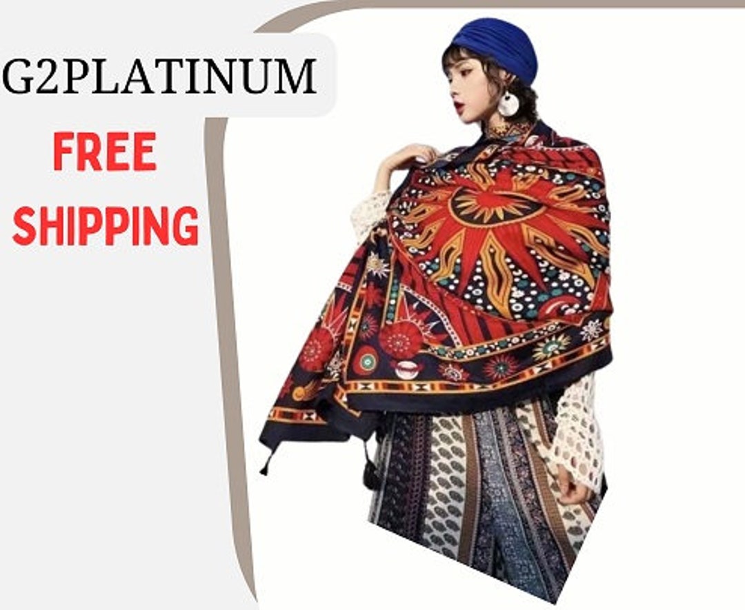 Women's Scarves Body Wrap Shawls Thick Fabric Blue and Etsy