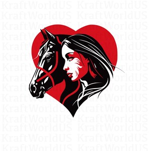 Girl Loves Horse Svg, Horse lover svg, Horse heart svg, Horse svg, Horse art svg, Horse wall art svg, Horse head svg, Horse lover png, dxf