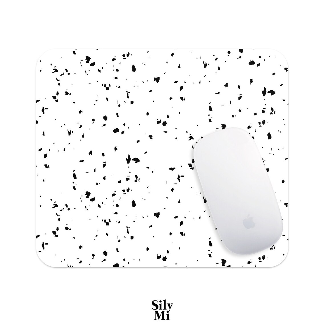 Mouse Pad Black And White Speck Mouse Mat Minimalist Spots Etsy
