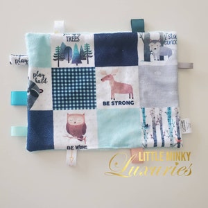 Mini Lovey Tag-a-long | Ribbon loops | Woodland Creatures | Sensory | Tactile | Security | Be Brave | Be Playful | Saltwater Embossed Arrows