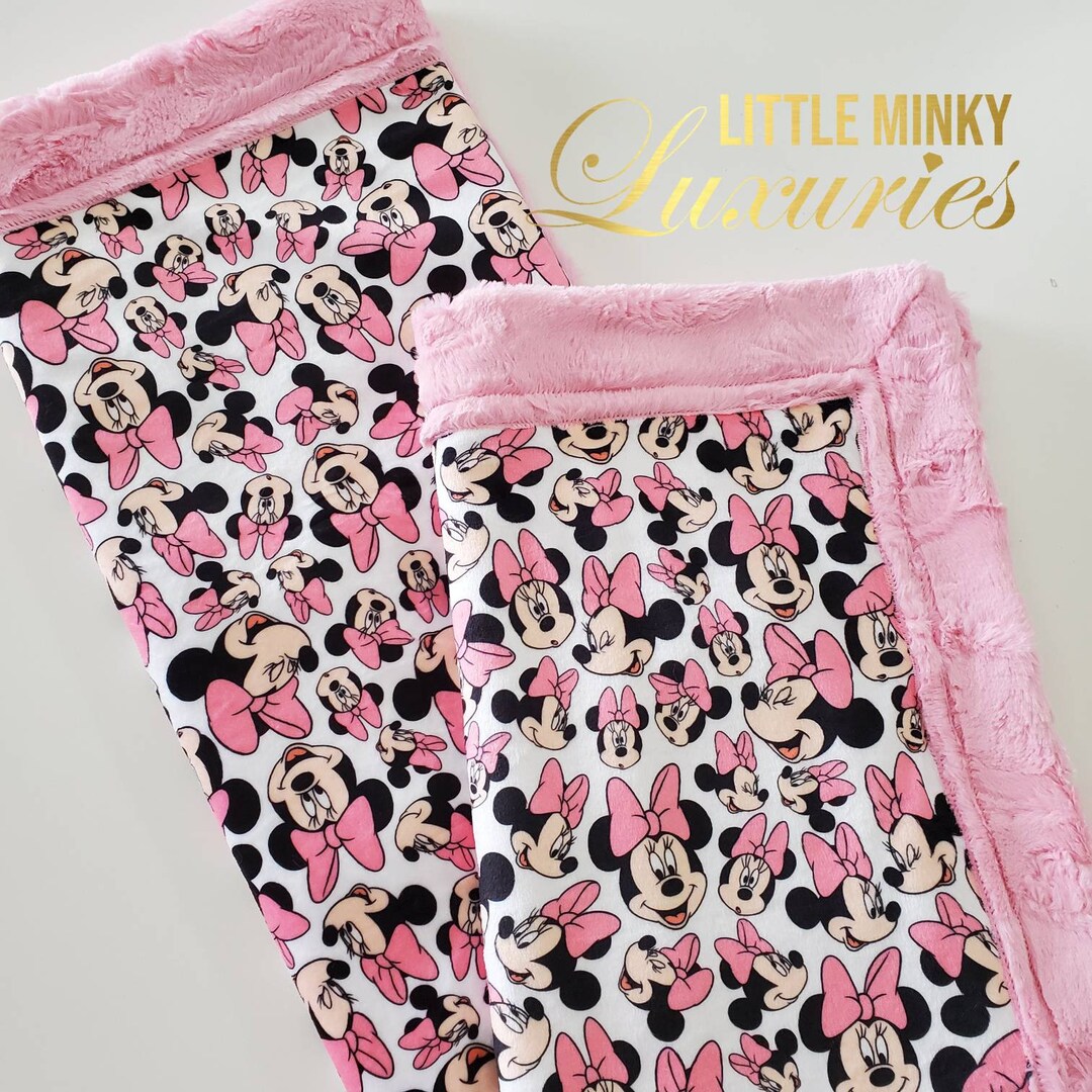 Minnie Mouse Disney Minky Self Binding Blanket Throw Etsy Canada