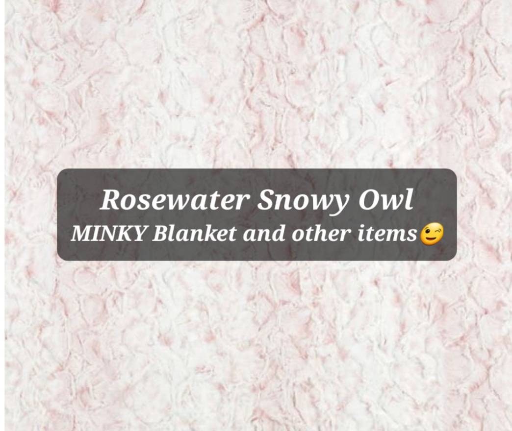 Minky Rosewater Snowy Owl Blanket | Luxury | Soft | Beautiful | Adult | Throw | Baby | Child | Femin
