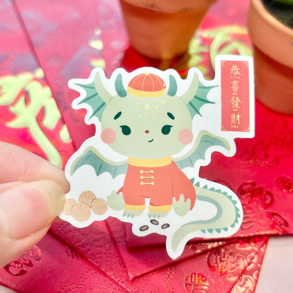 New Year Stickers , year of the dragon, chinese new year, lunar new year, dragon year, chinese zodiac, gong hei fat choy sticker