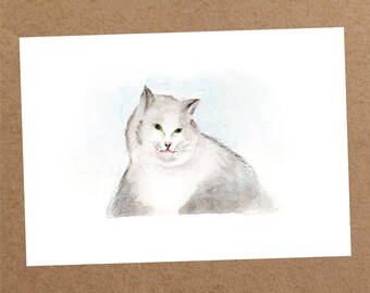 White Kitty Card