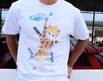 Cat Boy Unisex Graphic T-shirt Hawaii Animal