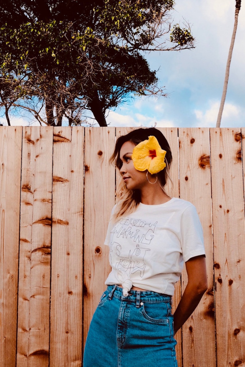 Global Warming Women/'s Graphic T-shirt Message Hawaii