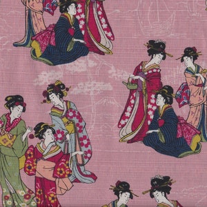 22.90 Eur/meter Japan fabric traditional cotton dobby 50 cm x 110 cm Geisha pink C1036d