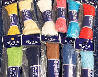 100m Sashiko Garn Olympus Japan Baumwollgarn zum Sticken Stopfen Boro Visible Mending Darning Upcycling Embroidery Cotton Thread Baumwolle
