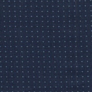 19.90 EUR/meter Japan fabric traditional cotton 50 cm x 110 cm crosses small blue D1248d