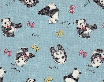 22.90 Eur/Meter Japan Fabric Children's Fabric Cotton Kokka 50 cm x 110 cm Cute Panda R1219c