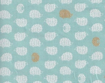 17,90 Eur/Meter Japanese fabrics Cotton by the meter 50 cm x 110 cm Hedgehog small mint gold P518c