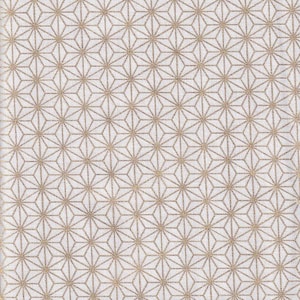 19.90 Eur/meter Japanese fabrics traditional motifs cotton Sevenberry 50 cm x 110 cm Asanoha white gold D1252a