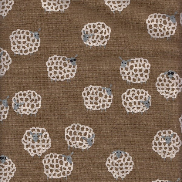 19.90 Eur/meter Japan fabric children's fabric cotton linen canvas 50 cm x 110 cm sheep brown P753e