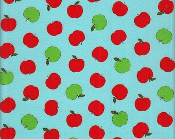 28.00 Eur/Meter oilcloth coated cotton from Japan 50 cm x 110 cm apples light blue UO534c