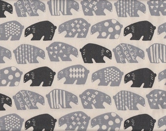 29.00 Eur/meter oilcloth laminated Japanese cotton fabric sold by the meter Cosmo 50 cm x 110 cm oilcloth polar bear cream UR1325a