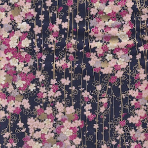 22.90 Eur/meter Japanese fabrics traditional cotton sold by the meter Quilt Gate 50 cm x 110 cm Modern - Ume blue B343d