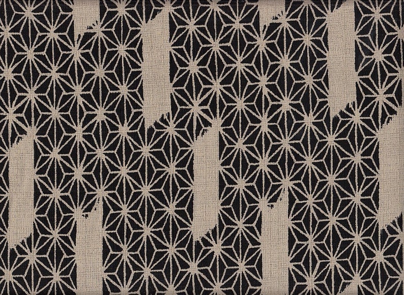 19,90 Eur/Meter Japan fabric traditional cotton Dobby 50 cm x 110 cm Asanoha black D1244e image 1