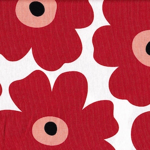 29.90 Eur/Meter Oilcloth Japan laminated cotton linen 50 cm x 110 cm Poppy red UT0193a
