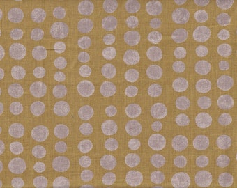 19,90 Eur/m Japan Stoff Modern Baumwolle Leinen Punkte 50cm x 110cm Dots gray on yellow G4025j