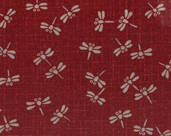 22.90 Eur/Meter Japanese fabric traditional cotton 50 cm x 110 cm dragonfly red E0104c