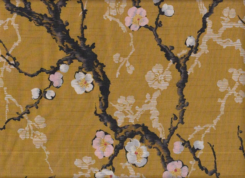 19,90 EUR/mètre Tissu Japon coton Kokka 50 cm x 110 cm branches de fleurs jaune B273d Jaune